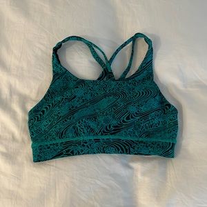 Teal Lululemon Energy Sports Bra Size 4 with padding.